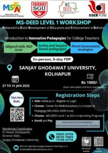 MS-DEED-LEVEL-1-WORKSHOP-SGU-KOLHAPUR_Flyer