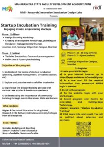 Startup incubation training program