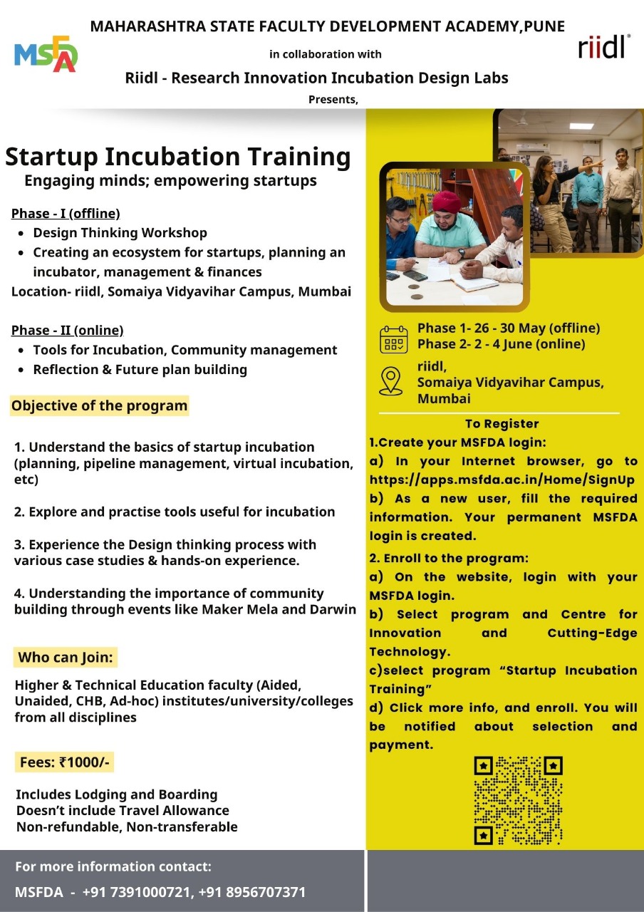 Startup incubation training program